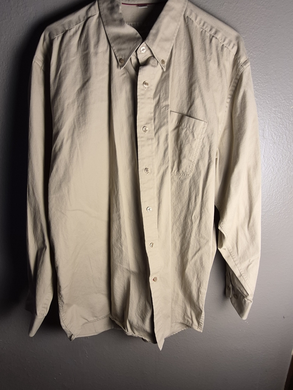 Cutter & Buck Tan Vintage Twill Shirt with Pink Trim